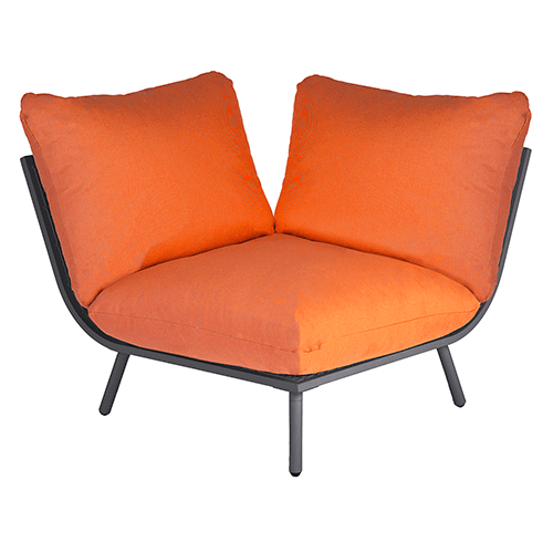 flint frame with orange cushion