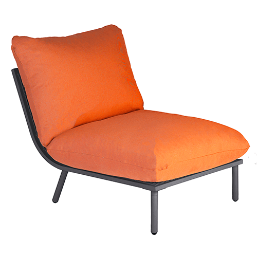 middle module with flint frame and orange cushions