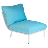 middle module with shell frame and blue cushions