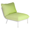 middle module with shell frame and green cushions