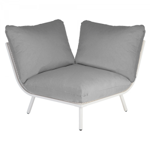 shell frame with grey cushions